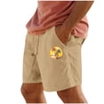 thumbnail image 1 of Pantalones Cortos para Hombre Cintura Elástica con Bolsillos Color Sólido Casual Cordón Suelto Pantalones Cortos de Ejercicio, 1 of 4
