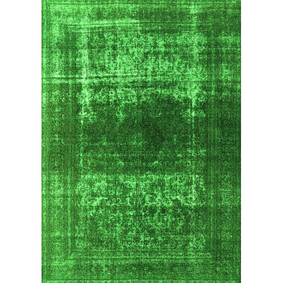 Ahgly Company Indoor Rectangle Oriental Green Industrial Area Rugs, 8' x 12'