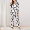 thumbnail image 2 of Fotbe Pirate Puppy Pattern Long Sleeve Pajama Set for Women,Sleepwear Set,2-piece Loungewear Set,Soft PJs Comfy Nightwear with Pockets -Medium, 2 of 7