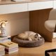 thumbnail image 1 of Almohadón redondo para cama de mascotas, para gatos y perros pequeños, 50 cm de diámetro, material suave de pelusa, lavable, liviano, base antideslizante, uso en interiores., 1 of 6