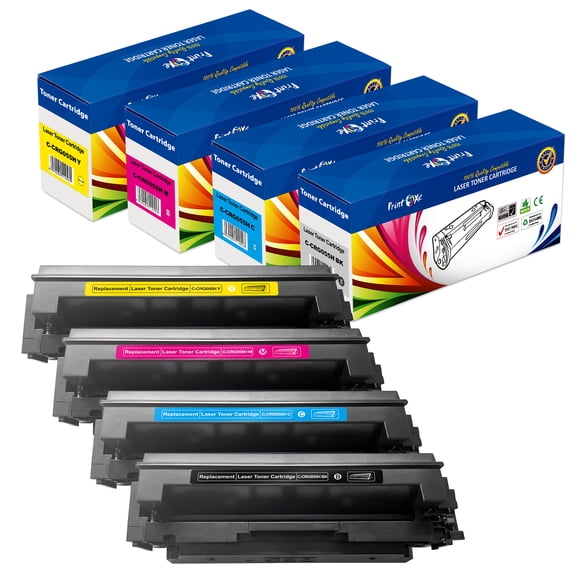 CRG 055H Canon Compatible Set {Work Without Chips} High Yield 055 for Color ImageCLASS MF740C MF741Cdw MF743 MF743Cdw MF745Cdw MF746Cdw LBP660C LBP661C LBP662C LBP664C