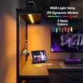 thumbnail image 4 of RSPGAME 41 inch Small L-Shaped Gaming Desk Home Office PC Table with LED Lights, Carbon Fiber Black, 4 of 9