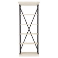thumbnail image 3 of Weston Home Cabana 5 Shelf Wood and Iron X-Back Bookcase, Ivory White, 3 of 5