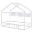thumbnail image 6 of Euroco Twin Size House Bed with Storage Shelves for Kids, White, 6 of 11