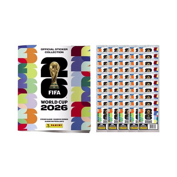 2026 Panini FIFA World Cup Stickers - Album & 50 Packs Set (Album + 350 Stickers)