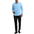 thumbnail image 2 of CAMISA DE NEGOCIO FORMAL DE MANGA LARGA PARA HOMBRE INSPIRE CHIC, COLOR SÓLIDO, AZUL CLARO, 2 of 4