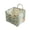 Green Cottage, variant on Quilted Fabric Storage Basket with Handles Boho Foldable Floral Organizer Bin for Home, Picnic, Shopping, Travel 13"x11"x10"