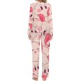 thumbnail image 2 of Kirby Poster Womens Pajama Set Loungewear Cozy Soft House Wear Sets Long Sleeve Round Neck T Shirt Top Bottom Pants Sleepwear, 2 of 9