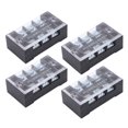 thumbnail image 2 of Tira de terminales Abrazadera de tornillo de doble fila Bloque de terminales de cable de alta corriente con cubierta 600 V 25 A 4 piezas 3 posiciones Brillar, 2 of 10