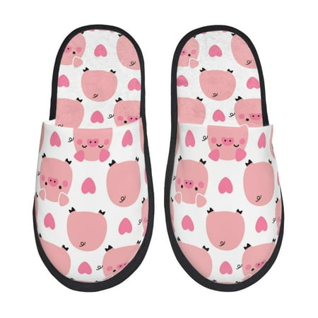 

Slippers for Women Pink Cartoon Cute Pig Heart Womens Slippers Fuzzy Winter House Shoes Soft Anti-Skid Slippers Indoor and Outdoor