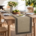 thumbnail image 2 of Table Runner 36 Inches Long for Kitchen Dining, Brown Geometric Dresser Scarf Farmhouse, Dining Table Decorations for Wedding/Parties, Black Greek Key Design Burlap Modern Art 13 x 36 In, 2 of 9