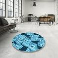 thumbnail image 4 of Ahgly Company Machine Washable Indoor Rectangle Transitional Blue Area Rugs, 8' x 12', 4 of 7