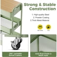 thumbnail image 3 of 3 Tier Rolling Cart with Table Top, Sturdy Metal Storage Organizer with Locking Wheels & Hooks for Office, Kitchen & Bathroom, 3 of 7