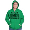 thumbnail image 4 of Made In Ireland St Patricks Day Pride Zip Up Hoodie Men's Women's Brisco Brands X, 4 of 6