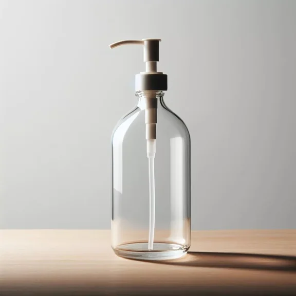 Modern Round Clear Glass Soap Dispenser Minimalist