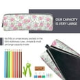 thumbnail image 5 of Cauagu Floral Print Leather Pencil Pen Case - Stationery Bag Portable Stationery Bag Big Capacity Pencil Pouch Cosmetic Organizer Bag for Men & Women, 5 of 7