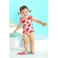 thumbnail image 2 of Happy Town Toddler Girl Swimsuit Ruffled Sleeveless Swimwear Baby Girl One-Piece Bathing Suits, 2 of 8