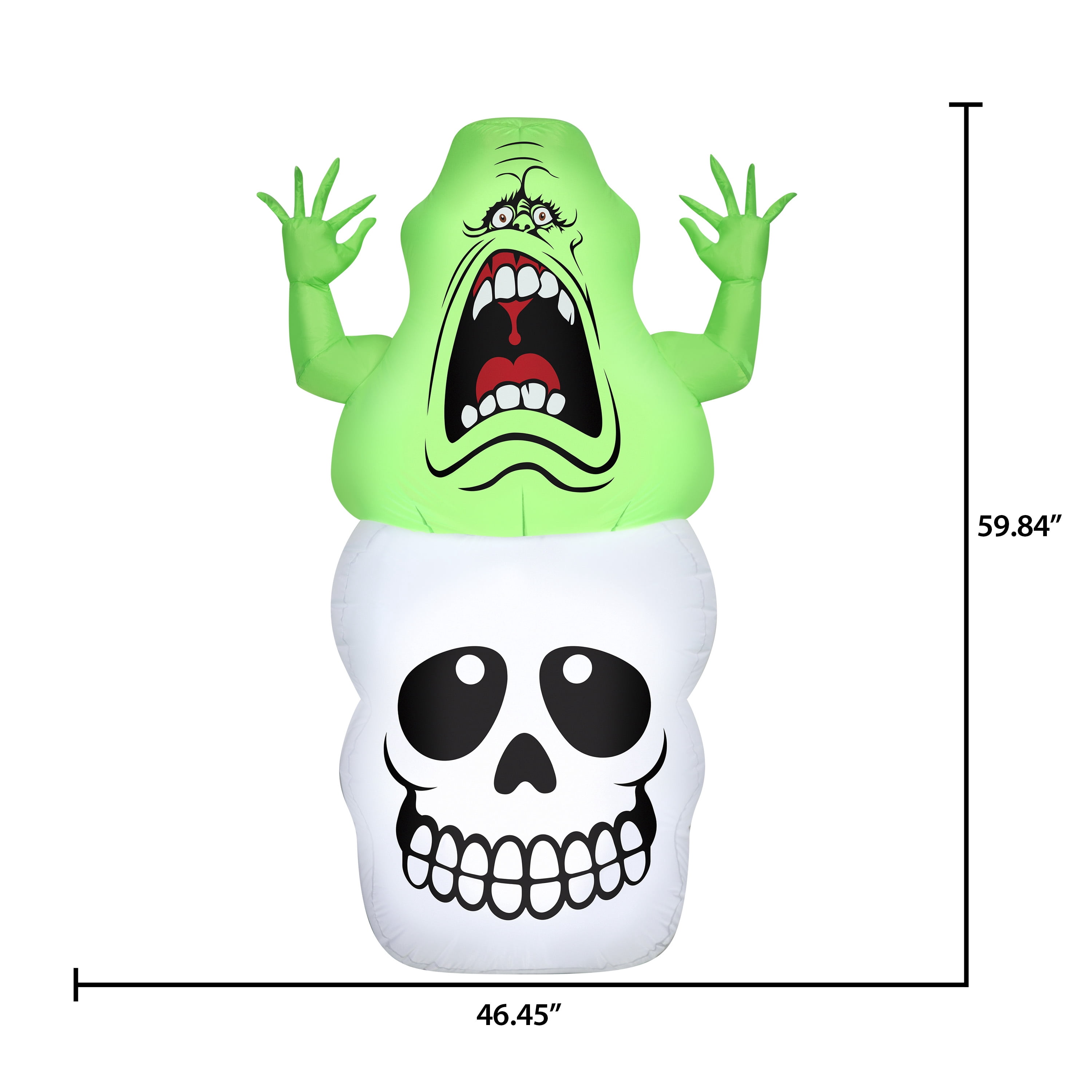 Airblown Halloween Yard Inflatables Light Ghostbusters Slimer on a Skull Sony, 5 ft