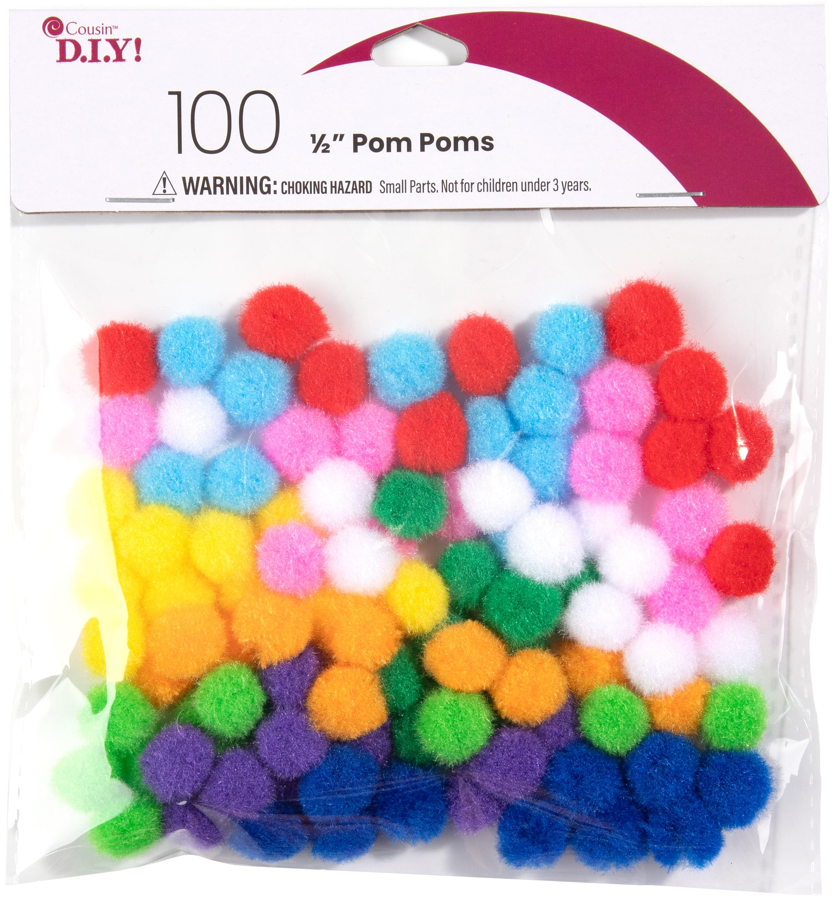 Pom-Poms .5 100/Pkg-Multi-Colored
