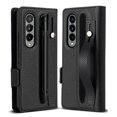 thumbnail image 1 of Ringke Folio Signature EZ Strap Plus Compatible with Samsung Galaxy Z Fold 4 5G (2022), Stick-On Pen Holder, Built-In Hand Strap Wallet Cover with Pocket - Black, 1 of 11