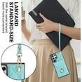 thumbnail image 7 of REQO Phone Case for Samsung Galaxy S22 Ultra 5G Wallet Cover with Tempered Glass Screen Protector and Crossbody Ring RFID Blocking Card Holder Cell S22ultra 22S S 22 S22ultra5g 6.8 Women Teal, 7 of 7