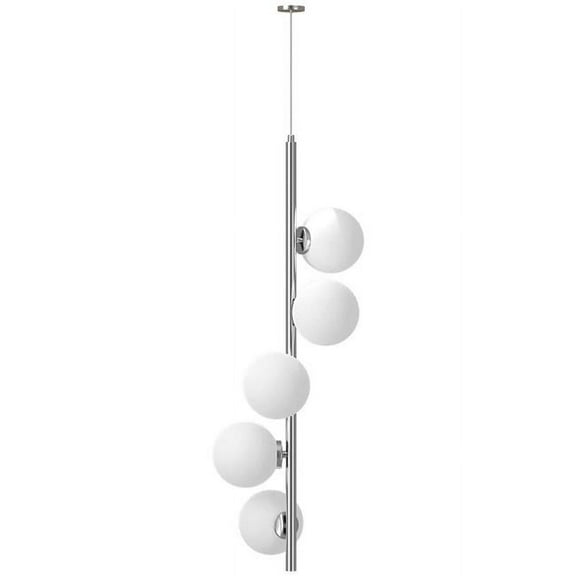 Sunshine Lighting B3167032 Satin Nickel Ambiate Vitan Linear Globe Pendant Light Fixture G9 Base - 15W - Silver