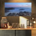 thumbnail image 1 of Longue Exposition au Coucher du Soleil sur des Rochers - Impression sur Toile de Plage Moderne, 1 of 3