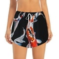 thumbnail image 2 of Yiaed Tricolor Koi Fish Trio Print Women's Running Shorts with Liner 3 Zipper Pockets Elastic Workout Athletic Gym Yoga Shorts-Small, 2 of 7