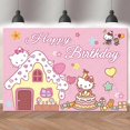 thumbnail image 3 of Fondo rosa de Hello Kitty, decoración para fiesta de cumpleaños de niña, fondo de fotografía de gatos de vinilo, cartel para Baby Shower, accesorios de estudio, 3 of 5