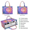 thumbnail image 2 of Large Capacity Tote Bag,Colorful Tie Dye Spiral - Floral Pattern Handbag Fashion Luxury Tote Bag,15.7"x13"x 5.1" Inches,Laptop Compatible, 2 of 5