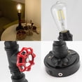 thumbnail image 4 of FSLiving Rechargeable Battery Operated LED Fireplace Lamps with Remote RV Industrial Table Lamp,Steampunk Retro Black Dimmable Edison Pipe Rustic Desk Lamp Hallway Light Fixtures - 1 Light, 4 of 7
