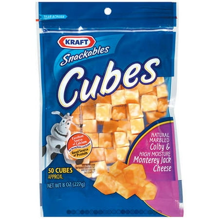 Kraft Snackables: Marbled Colby & Monterey Jack 50 Ct Cheese Cubes, 8 oz