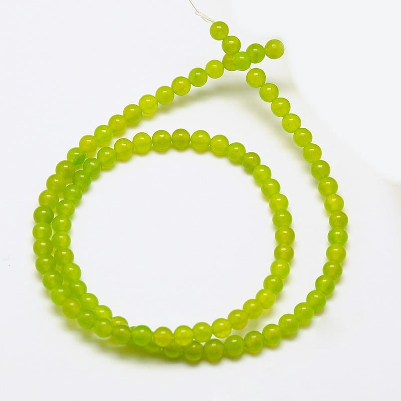 Natural Malaysia Jade Bead Strands Round Dyed Beads Green Yellow 4mm Hole: 1mm 92pcs/strand 15 inch diy