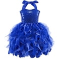 thumbnail image 3 of Girls Halloween Dress, Girls Sequin Party Dress Pleated Solid Neck Mesh Tutu Gown for Outdoor Holiday Stage Celebration Toddler Little Kid Big Girl, Halloween Gifts, 3 of 4