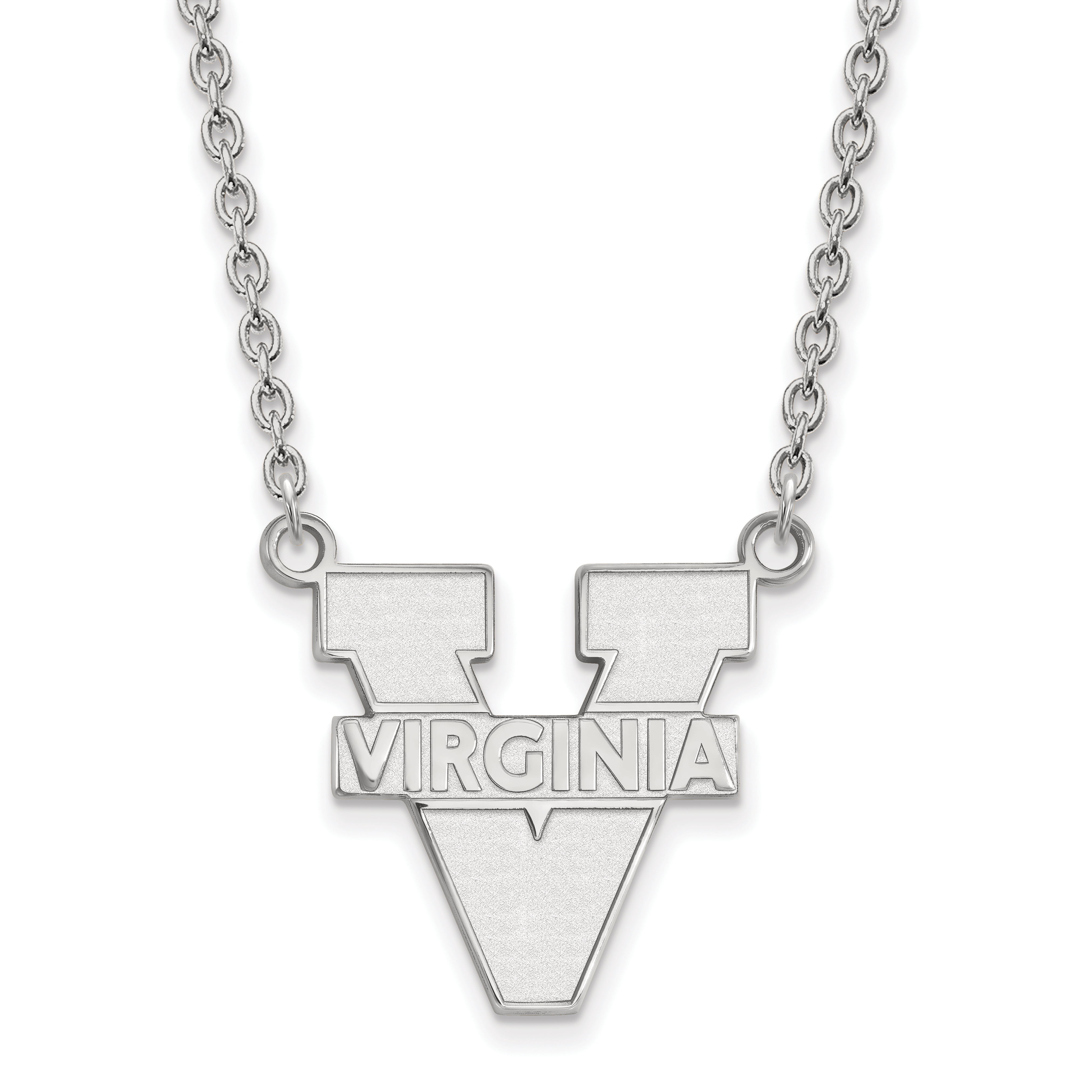 925 Sterling Silver Rhodium-plated Laser-cut University of Central Florida Small Pendant w//Necklace 18