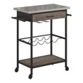 thumbnail image 1 of Novogratz Nora Multifunctional Kitchen Cart Wine Rack in  Stainless Steel, 1 of 12