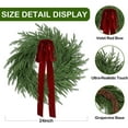 thumbnail image 4 of Guvpev 24" Norfolk Pine & Cedar Wreath for Front Door, Artificial Christmas Wreath Seasonal Decor, Faux Green Fake Pine Needles Wreath for Holiday, Wall, Windows, Indoor Outdoor Christmas Decorations, 4 of 14