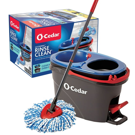 O-Cedar RinseClean™ Spin Mop and Bucket System, Clean with Clean Water, Removes 99% of Bacteria