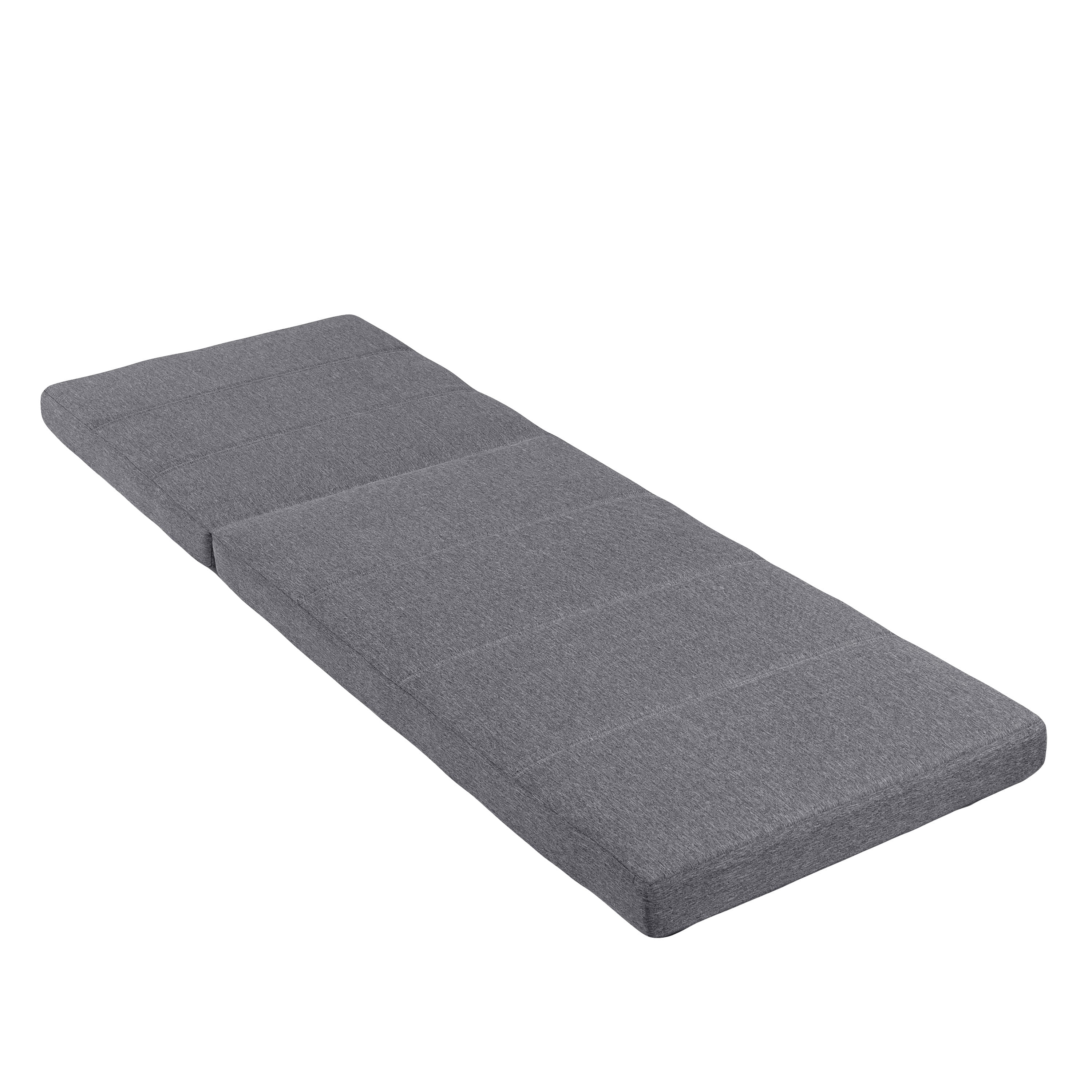 Outdoor Chaise Lounge Cushion Only, Water-Resistant Patio Lounge Chair Cushion with Removable Cover, Grey