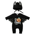 thumbnail image 5 of Uccdo My First Halloween Outfits Newborn Baby Boy Girl Bat Skeleton Print Bodysuit Infants Hoodie Romper Jumpsuit, 5 of 8
