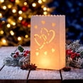 thumbnail image 2 of 30 Pcs Luminary Bags, Fire-Retardant White Paper Luminary Candle Bags with Heart Pattern for Christmas Weddings Birthday Valentine's Day Halloween Party Decoration, 2 of 6