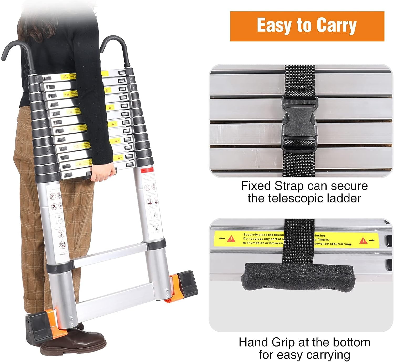 STEPTECH Telescoping Ladder 9.5 ft Aluminum Telescopic Extension Ladder  Anti-Pinch Collapsible Folding Ladders for Home Loft RV Ladder 330 lbs  Capacity : Buy Online at Best Price in KSA - Souq is