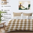 thumbnail image 4 of Brown White Plaid Bedding 3 Piece Duvet Cover Set Queen Size, Watercolor Farmhouse Checkered Soft Microfiber Comforter Cover with Zipper Closure & Pillowcases, Wrinkle & FadeResistant Quilt Cover, 4 of 9