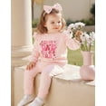 thumbnail image 4 of Baby Girl Clothes 12 Months Girls First Birthday Outfit 1 Year Old Girl Birthday Long Sleeve Sweatshirt Top Pants Set for Baby Girl Gift Pink, 4 of 6