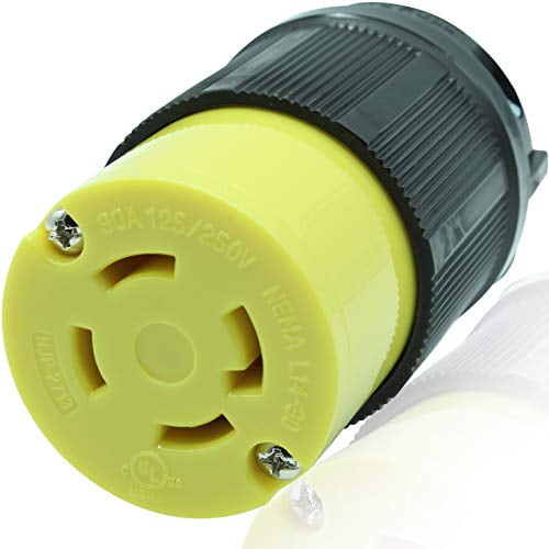 L14-30R 2713 30A Generator Plug Connector Set Black/Yellow L14-30P 2711 