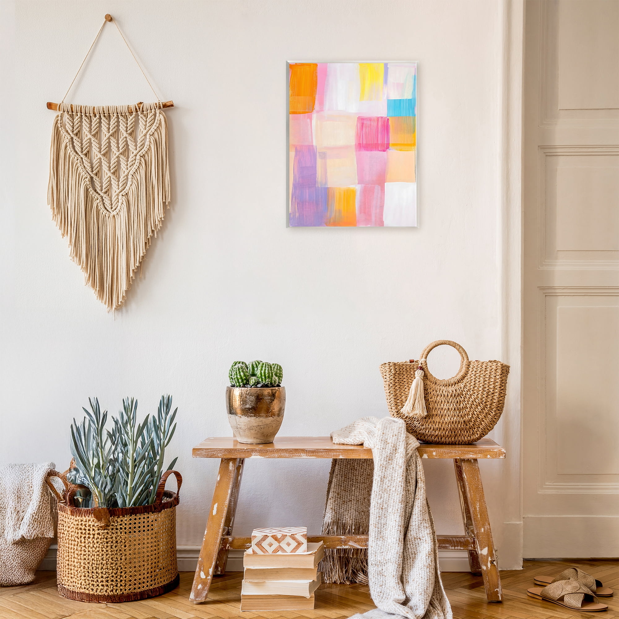 Stupell Industries Abstract Grid Brushstrokes Wall Plaque Art, design by The Prints Vibe