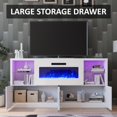 thumbnail image 6 of Merluxy 68" Fireplace TV Stand with 40" Electric Fireplace for TVs up to 78", White, 6 of 7