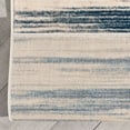 thumbnail image 3 of Well Woven Custom Size Runner - Choose Your Length - Sevvina Blue & Ivory Zig-Zag Stripes Distressed 31 Inches Wide x 13 Feet Long Runner (31" x 13' Runner) Rug, 3 of 5