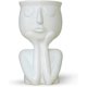 thumbnail image 1 of Creative Art Portrait Sculpture Vase Flower Pot Garden Storage Abstract Character Succulents Plant Pot Micro Landscape Decor (Resin, White), 1 of 4