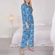 thumbnail image 3 of Fotbe Blue Fish Conjunto de Pijama de Manga Larga para Mujer con Estampado, Ropa de Dormir de 2 Piezas, Conjunto de Casa Suave y Cómodo con Bolsillos-Medium, 3 of 7